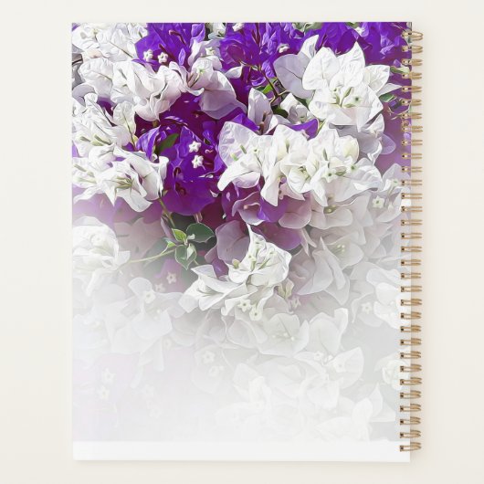 Bloemen Wit Paarse Bruiloft Dag Planner (Achterkant)