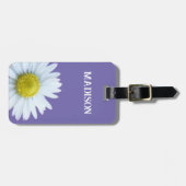 Bloemen Wit paarse Custom Bagagelabel (Voorkant horizontaal)