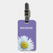 Bloemen Wit paarse Custom Bagagelabel (Voorkant verticaal)