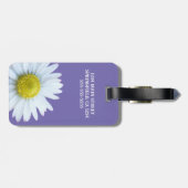 Bloemen Wit paarse Custom Bagagelabel (Achterkant horizontaal)