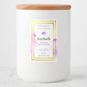 Bloemen Wit Paarse Goud Product Verpakkingsetikett Voedselcontainer Etiket (Voorkant)