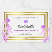 Bloemen Wit Paarse Goud Product Verpakkingsetikett Voedselcontainer Etiket (Enkel label)