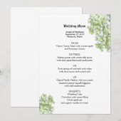 Bloemen Wit Trouwmenu Sjabloon Menu (Voorkant / Achterkant)