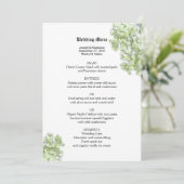 Bloemen Wit Trouwmenu Sjabloon Menu (Staand voorkant)