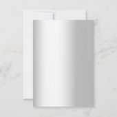 Bloemen wit zilver groen moderne bruiloft kaart (Achterkant)