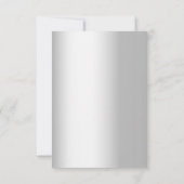 Bloemen wit zilver groen moderne bruiloft kaart (Achterkant)