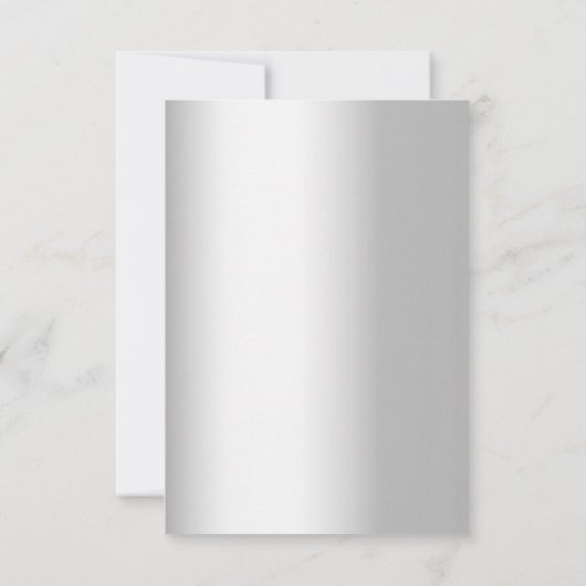 Bloemen wit zilver groen moderne bruiloft kaart (Achterkant)