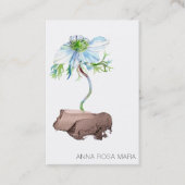 *~* Bloemen Witte Anemoon Roos Goud QR code Visitekaartje (Voorkant)