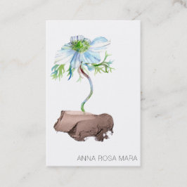 *~* Bloemen Witte Anemoon Roos Goud QR code Visitekaartje