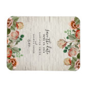 Bloemen witte baksteen bruiloft Save the date Magneet (Horizontaal)