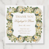 Bloemen Witte Bijbel Verse Christelijke bruiloft g Bedankjes Labels (Voorkant)