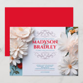  Bloemen Witte Bloemen Bloemen Bloeien Bruiloft Kaart (Voorkant / Achterkant)