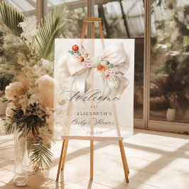 Bloemen Witte Boog Baby in Bloom Baby shower Welko Acryl Bord