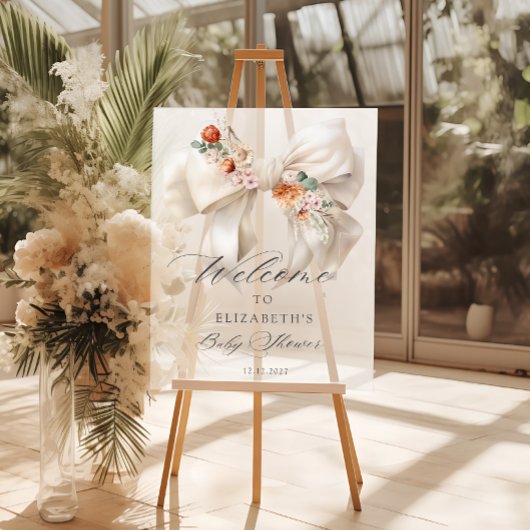 Bloemen Witte Boog Baby in Bloom Baby shower Welko Acryl Bord