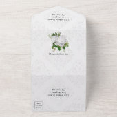 Bloemen Witte Bruiloft Alles In Één Uitnodiging (Buitenkant)