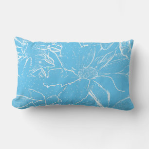 Bloemen Witte Bundel Transparantie - Blauw Kussen