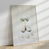  Bloemen Witte Cowgirl Laarzen Illustratie Poster