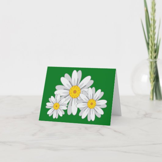 Bloemen Witte Daisy Flowers Groene noot Kaart (Voorkant)