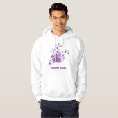Bloemen witte en paarse hoodie (Voorkant volledig)