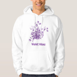 Bloemen witte en paarse hoodie