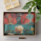 Bloemen Witte Kat Decoupage Tissuepapier (Geschenk)