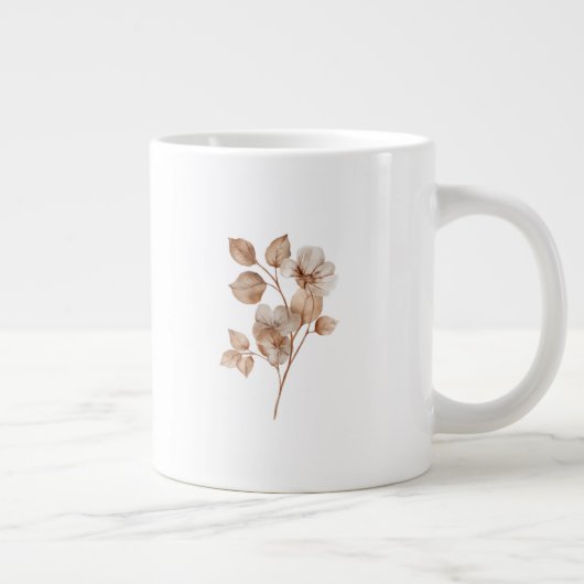 Bloemen Witte Mok | Esthetische Bloem Coffee Cup (Rechts)