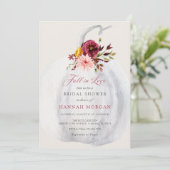 Bloemen Witte Pompoen Bridal Douche uitnodiging (Staand voorkant)