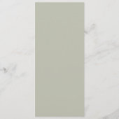 Bloemen Witte Salie Groen Crest Bruiloft Menu (Achterkant)