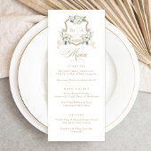 Bloemen Witte Salie Groen Crest Bruiloft Menu