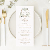 Bloemen Witte Salie Groen Crest Bruiloft Menu