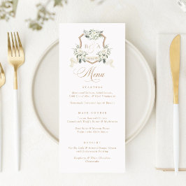 Bloemen Witte Salie Groen Crest Bruiloft Menu