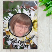 Bloemen Witte Spin Mum Patch Vijf Foto Memorial Drieluik Aankondiging