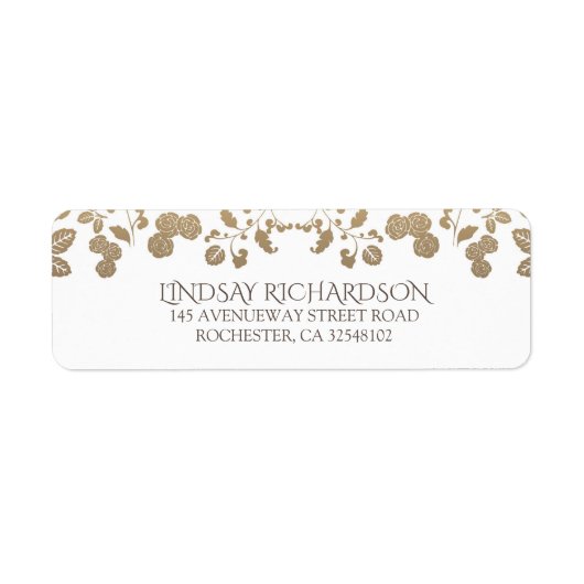 Bloemen  Witte Tuin Bruiloft Etiket (Voorkant)