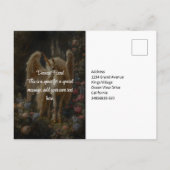 Bloemen Witte Woud Eenhoorn Fantasy Art Briefkaart (Achterkant)
