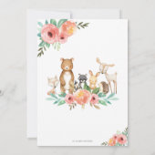 Bloemen Woodland Dieren Verjaardagsfeest Forest Gi Kaart (Achterkant)