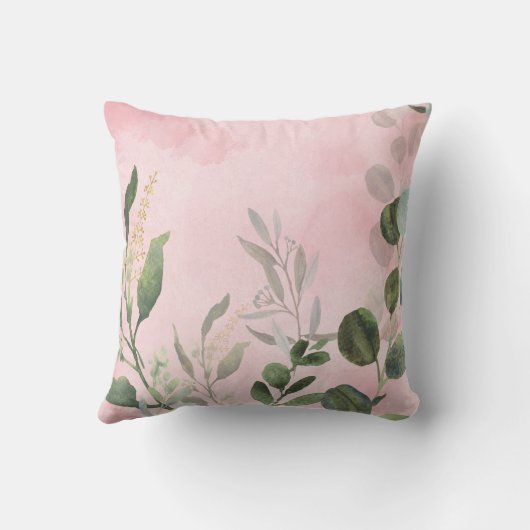 Bloemen Woodland Herten groen Baby meisje kwekerij Kussen (Achterkant)