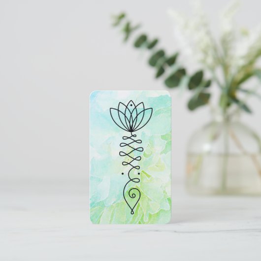*~* Bloemen Yoga Hart pioenroos Bloem Reiki Lotus Visitekaartje (Staand voorkant)