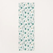 Bloemen Yoga Mats: Groene Bloemen Yoga Mat (Voorkant)