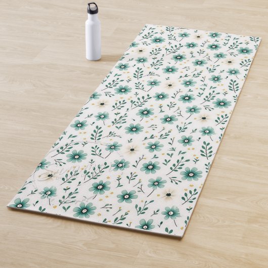 Bloemen Yoga Mats: Groene Bloemen Yoga Mat (In situ)