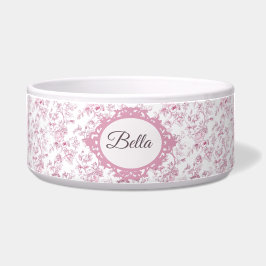  bloemen Zacht Roze & Wit Pet Bowl Voerbakje