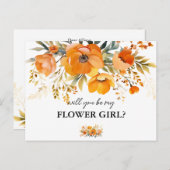 Bloemen zal je mijn bloem meisje kaart (Voorkant / Achterkant)