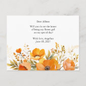 Bloemen zal je mijn bloem meisje kaart (Achterkant)