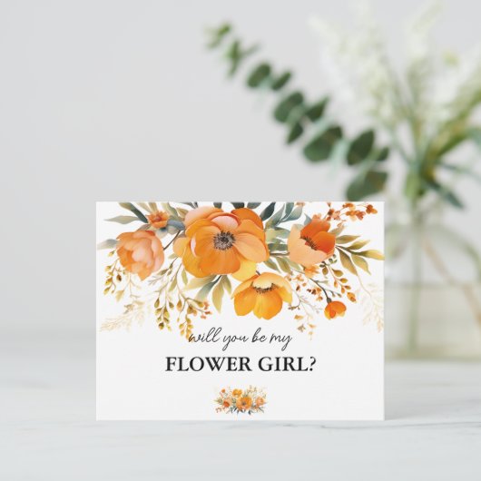 Bloemen zal je mijn bloem meisje kaart (Staand voorkant)