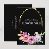 Bloemen zal je mijn bloem meisje kaart (Voorkant / Achterkant)