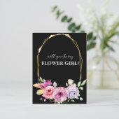 Bloemen zal je mijn bloem meisje kaart (Staand voorkant)