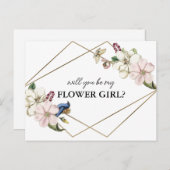 Bloemen zal je mijn bloem meisje kaart (Voorkant / Achterkant)