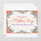 Bloemen Zalig Moederdag Groetkaart Feestdagenkaart (Voorkant / Achterkant)