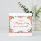 Bloemen Zalig Moederdag Groetkaart Feestdagenkaart (Staand voorkant)