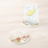 Bloemen Zandsteen Onderzetter (Zijkant)