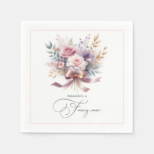 Bloemen "Ze is een Fancy" 1e verjaardagsfeestje vo Servet (Voorkant)